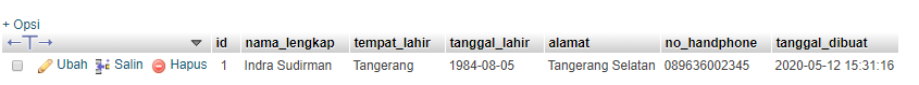Update Table localhost